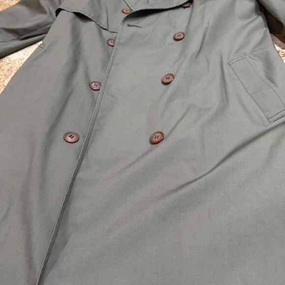Olive green London Fog trench coat - Picture 3 of 6
